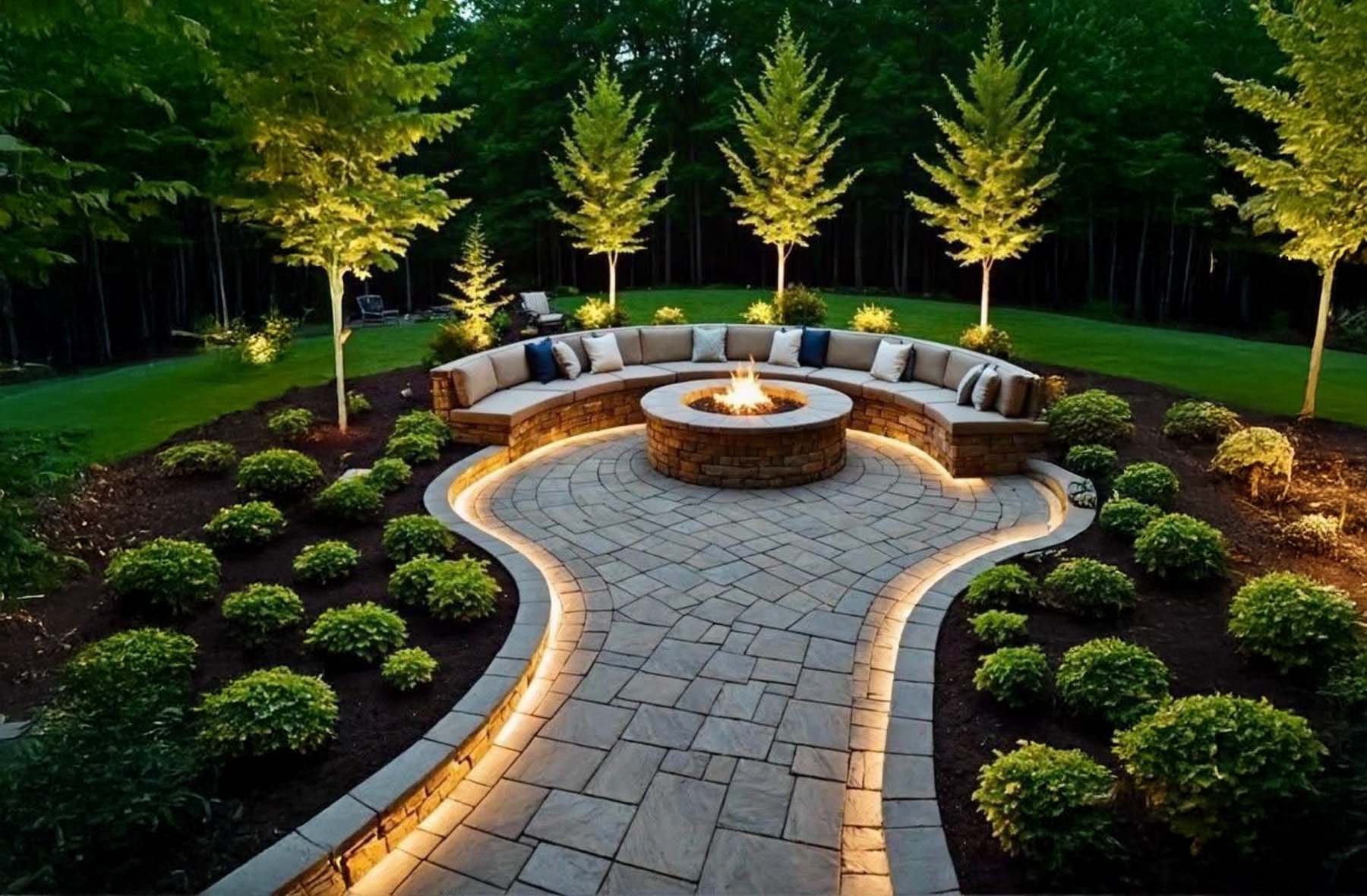 Curved Paver Fire Pit